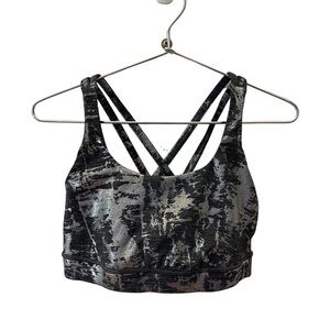 Lululemon 20Y Anniversary Black/Silver sports bra Size 4